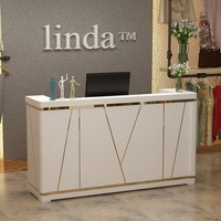 Comptoir de réception commercial simple et moderne en MDF pour magasin de vêtements, salon de beauté, boutique de thé au lait