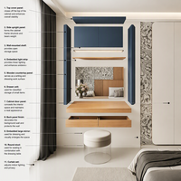 Coiffeuses modernes en bois flottantes pour chambre à coucher, OEM ODM