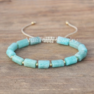 Pulsera <span class=keywords><strong>de</strong></span> Piedras Preciosas Naturales Hechas a Mano para Mujer, Ajustable, con Baño <span class=keywords><strong>de</strong></span> Oro <span class=keywords><strong>de</strong></span> 18k sobre <span class=keywords><strong>Acero</strong></span> <span class=keywords><strong>Inoxidable</strong></span>, Estilo Boho, Venta al Por Mayor - Product Image 4