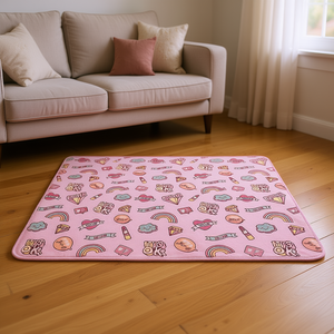 Tapis de sol Vianney en peluche rectangulaire à imprimé dessin animé, pour usage domestique en hiver, écologique, style princesse - Product Image 2