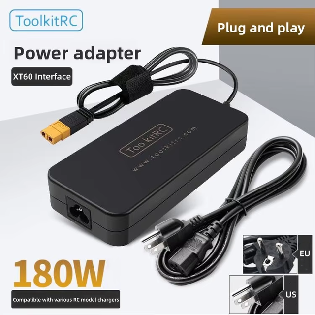 ToolkitRC ADP180 180W AC-DC Power Supply XT60 Plug Portable PSU for RC FPV Drone Agricultural UAV Battery Balance Charger