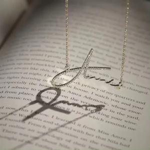 Collier en acier inoxydable avec diamants, personnalisable avec un nom, bijoux de mode pour femmes, certifié CE - Product Image 5