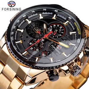 FORSINING Watch for Men Mechanical <b>Automatic</b> Mens Watches Luxury Waterproof Stainless Steel Date <b>Chronograph</b> Man Wristwatch - Product Image 2