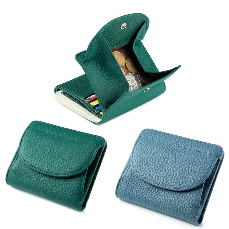 RFID engelleme lüks marka bayanlar çanta hakiki deri para klipleri küçük paralar cep kadın Mini çanta cüzdan