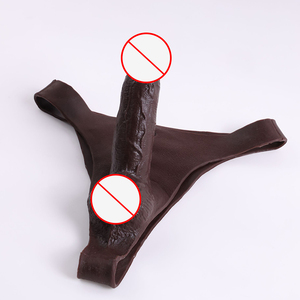 Buikspier Baron Zwarte Koffie Gespannen Penis Ondergoed Draagbaar <span class=keywords><strong>Gay</strong></span> Ondergoed met Kunstpenis Seks Speelgoed - Product Image 5