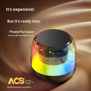Nouvelle Enceinte Sans Fil Portable Ultra Compacte avec Lumières Intégrées, Son Stéréo 5W, Bluetooth, Idéale pour les Fêtes – Meilleure Vente Actuelle - Product Image 3