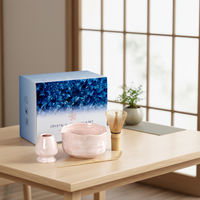 Ensemble Matcha Classique en Porcelaine Fine avec Fouet en Bambou et Boîte Cadeau