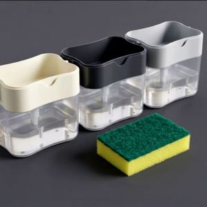 Distributeur automatique de savon liquide en plastique durable Maxfree pour cuisine et salle de bain, avec boîte de distribution de mousse et éponge - Product Image 4