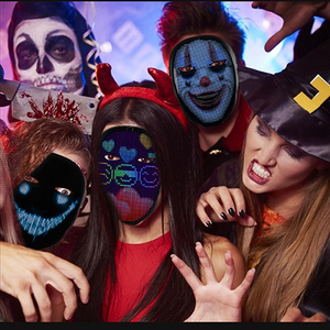Máscara LED de miedo con cambio de cara de alta calidad <span class=keywords><strong>2023</strong></span>, nueva Máscara LED, escudo facial, <span class=keywords><strong>disfraz</strong></span> de Halloween, Mensaje de aplicación, máscara LED programable - Product Image 5