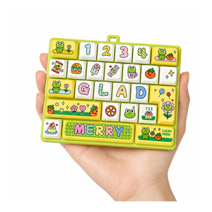 Colorful UV Plastic Sensory Press Toy Cartoon Keyboard 26 <b>Key</b> Buttons Decompression Fidget Backpack Charm for Children Teens - Product Image 1