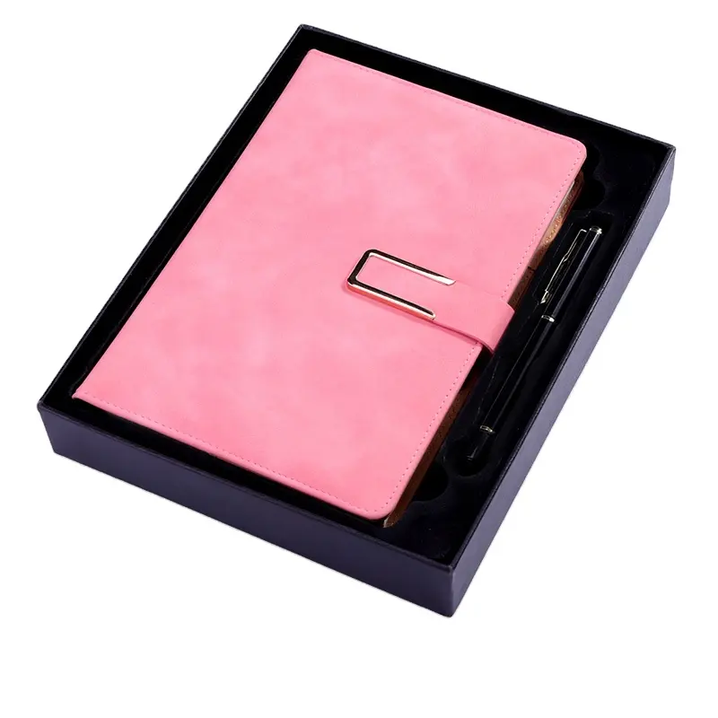 Weihnachts geschenkset mit Box Custom Brand Logo Pink Journal und Stift in Box Note Book A4