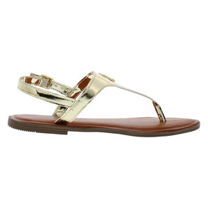 Sandales pour filles Polo Tierney Iv Gs en cuir verni doré métallisé avec boucle, chaussures d'été - Product Image 4