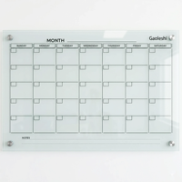 Tableau blanc en verre trempé de 4 mm, 90x60 cm, imprimé sur mesure, magnétique, bord 2.5D, sans cadre, effaçable à sec, avec plateau pour stylos et calendrier hebdomadaire