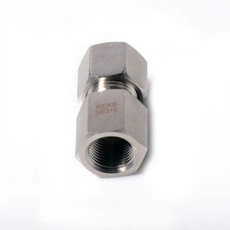 SS316 Stainless Steel Single Ferrule Female Connector Hydraulic Compression Fitting DIN2353  ISO8434.1
