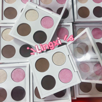 Palette de fards à paupières 4 couleurs très vendue, logo personnalisé, fard à paupières mat végétalien