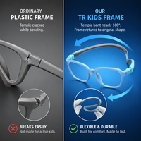 Lunettes optiques pour enfants de haute qualité TR90, montures optiques hexagonales bicolores pour enfants, lunettes flexibles incassables pour garçons et filles