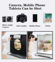 Boîte à lumière pliable LED portable de 40 cm, 4 panneaux lumineux, tente de photographie, accessoire de studio photo, boîte à lumière douce, cube