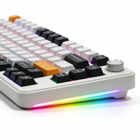Hot Swappable 82 Keys Gaming Keyboard with Side RGB PBT Keycaps Pink Switch Mechanical Keyboard for Laptop PC Gamer Keyboard