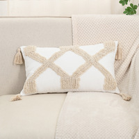 Housse de coussin lombaire géométrique style nordique pour canapé, salon, hôtel et décoration de vacances, 12x20 pouces
