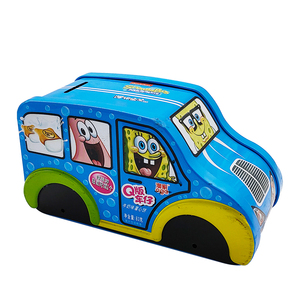 Hucha de juguete personalizada de <span class=keywords><strong>Bob</strong></span> <span class=keywords><strong>Esponja</strong></span> de Longsheng, de hojalata ecológica, con forma irregular, certificada ISO9001 - Product Image 1