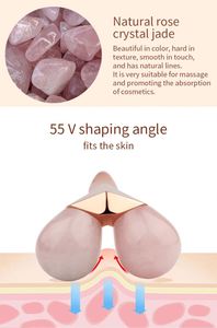 ลูกกลิ้งนวดหน้ารูปตัววีทำจากสเตนเลสพร้อม3D โรสควอตซ์หยกนวดหน้าช่วยลดริ้วรอยบนใบหน้า - Product Image 3