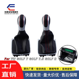 Poignée de levier de vitesse en cuir pour transmission automatique Volkswagen Golf, ergonomique, surpiqûres rouges - Product Image 4