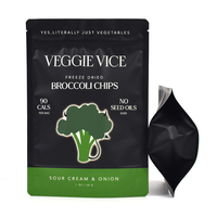 Sac d'emballage alimentaire personnalisé sac debout de qualité alimentaire avec fermeture éclair pour les chips de brocoli séchés congelés pochette en plastique