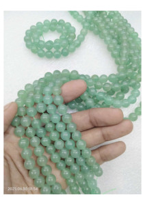 Cuentas de Cristal Verde Natural de 6mm, 8mm y 10mm, Ágata Redonda Mirani de Rajasthan, Tema Amor - Product Image 3