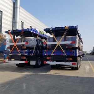 Mới được sử dụng 2 3 4 trục 40 ft bên Tải nâng/tự tải Container xe tải Trailer phẳng bán xe tải rơ moóc phẳng - Product Image 4