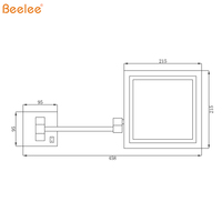 Beelee-tocador de baño para Hotel, espejo de diseño cuadrado plegable, iluminación LED, maquillaje, con lupa 3x