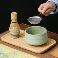 Ensemble de thé Matcha en céramique de style Japandi Dehua, écologique et durable, avec support Chasen et bol Matcha, dans une boîte colorée, exclusivité transfrontalière