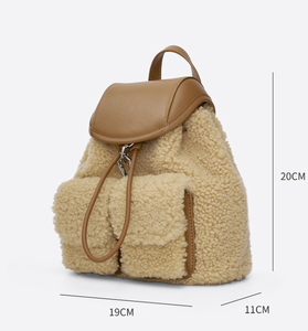 New winter faux fur <b>backpack</b> fashionable mini <b>plush</b> women's <b>backpack</b> - Product Image 2