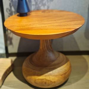 Tavolino da Caffè in <span class=keywords><strong>Legno</strong></span> Massello Stile Tronco <span class=keywords><strong>con</strong></span> Texture Naturale Design Multifunzionale per Soggiorno e Balcone - Product Image 3