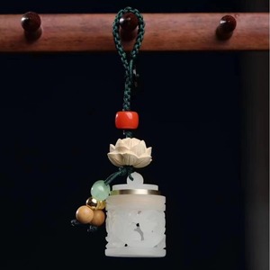 Luminous Stone Hollow Lotus Keychain <b>Car</b> <b>Ornament</b> Portable Chinese Style Gift for Women - Product Image 1