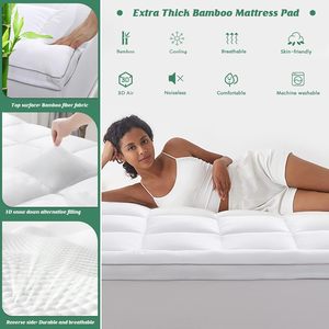 Surmatelas Queen Size en Rayonne et Bambou Rembourré 900 g/m² avec Remplissage 3D Alternative Neige, Rafraîchissant et Extra Épais – Fabrication Chinoise - Product Image 2