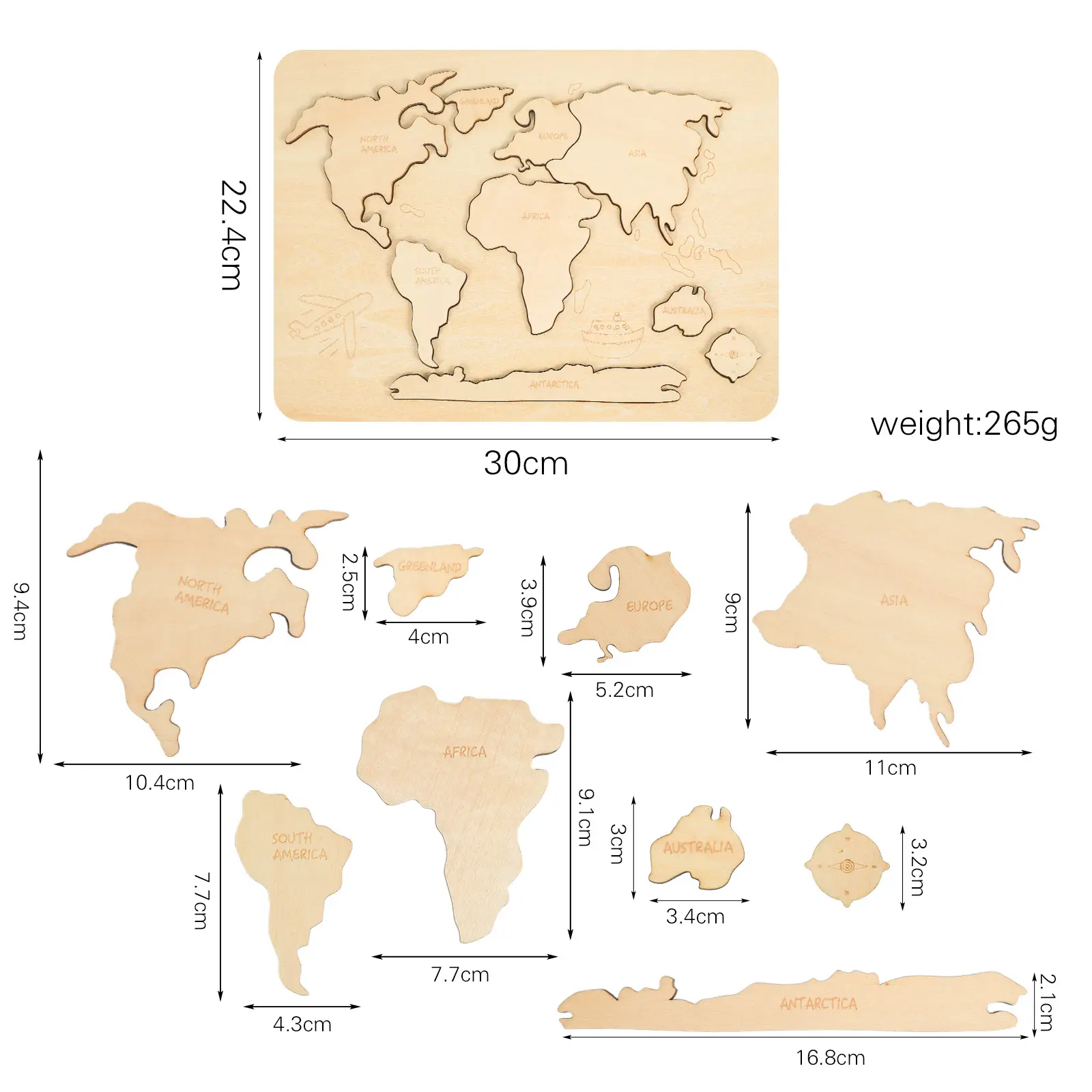 New Arrival Wooden 3D Magnetic World Map Jigsaw Puzzle Game Wood Montessori Early Educational Teaching Aids Toys For Kids