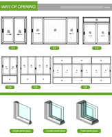 Ventanas de Aluminio de Eficiencia Energética, Estilo Corredizo Abatible Personalizable con Doble Acristalamiento para Cocina Moderna