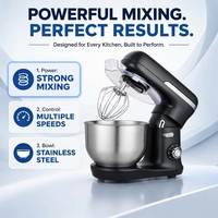 Batteur sur socle électrique professionnel en acier inoxydable 7L pour cuisine, design à tête inclinable, 1500W, certifié GS, 2-en-1 portatif et sur pied