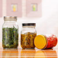 Bocaux Mason à large bouche avec couvercles hermétiques, 32 oz, paquet de 12 bocaux en verre pour la fermentation, le décapage, la préparation des repas, l'avoine pendant la nuit