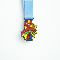 Médaille personnalisée pour course amusante, forme étoile, en alliage de zinc, émail 3D, récompense sportive avec ruban imprimé pour événements de course à thème