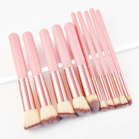 Ensemble de pinceaux de maquillage personnalisable, 10 pièces, format voyage avec pochette, pour débutants