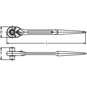 KOKEN - 171S-19X21 Clé à cliquet à poignée-EAN 4991644653164 CLÉS À CLIQUET - Product Image 2