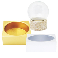 Cadeau de décoration de vacances en résine 80mm 100mm 120mm 150mm Globe d'eau bricolage verre vide boule de neige boule de neige avec base en résine pour réparation