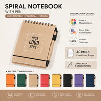 Mini Taschen-Notizbücher Büro- und Schulbedarf Individuell Bedrucktes Logo Blanko Spiralblock mit Stift-Set