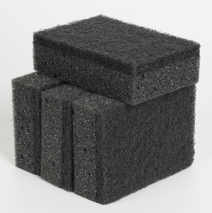 Éponge de nettoyage en polyester noir, <span class=keywords><strong>poreuse</strong></span> en nid d'abeille, haute mousse, réutilisable pour la cuisine, la vaisselle, le nettoyage des poêles antiadhésives - Product Image 3