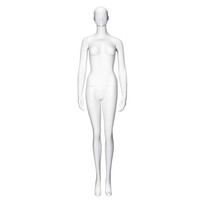 Mannequin Femme Abstrait en Fibre de Verre Extra Haut (192 cm) Blanc, Corps Entier Debout pour Vitrine de Magasin de Vêtements - Vente en Gros