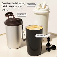 Mug isotherme en acier inoxydable 316 de 320 ml, double ouverture, anti-fuite, avec sangle de transport, logo personnalisé