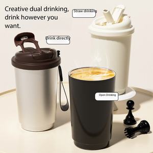 320ml 316 Stainless Steel Insulated <b>Coffee</b> <b>Mug</b> Double Drinking Leakproof Travel Tumbler with <b>Portable</b> Strap Custom Logo - Product Image 3