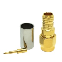 Manufacturer 50 Ohm Gold Plated SMA Male Plug Crimp RF Coaxial Plug for LMR240 LMR-240 H-155 RG59 RF Coax Coaxial Connectors