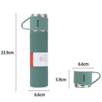 Botol termos Stainless Steel, termos Stainless Steel 500ML, Set hadiah, termos gaya bisnis, kantor, isolasi termal, air panas luar ruangan, cangkir Pasangan